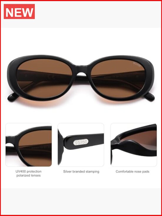 Retro Oval Polarized Sunglasses for Women Men main image 3